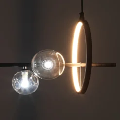 Kosmo lampadario led acciaio nero opaco 10w 3000k 90x30xh30 cm