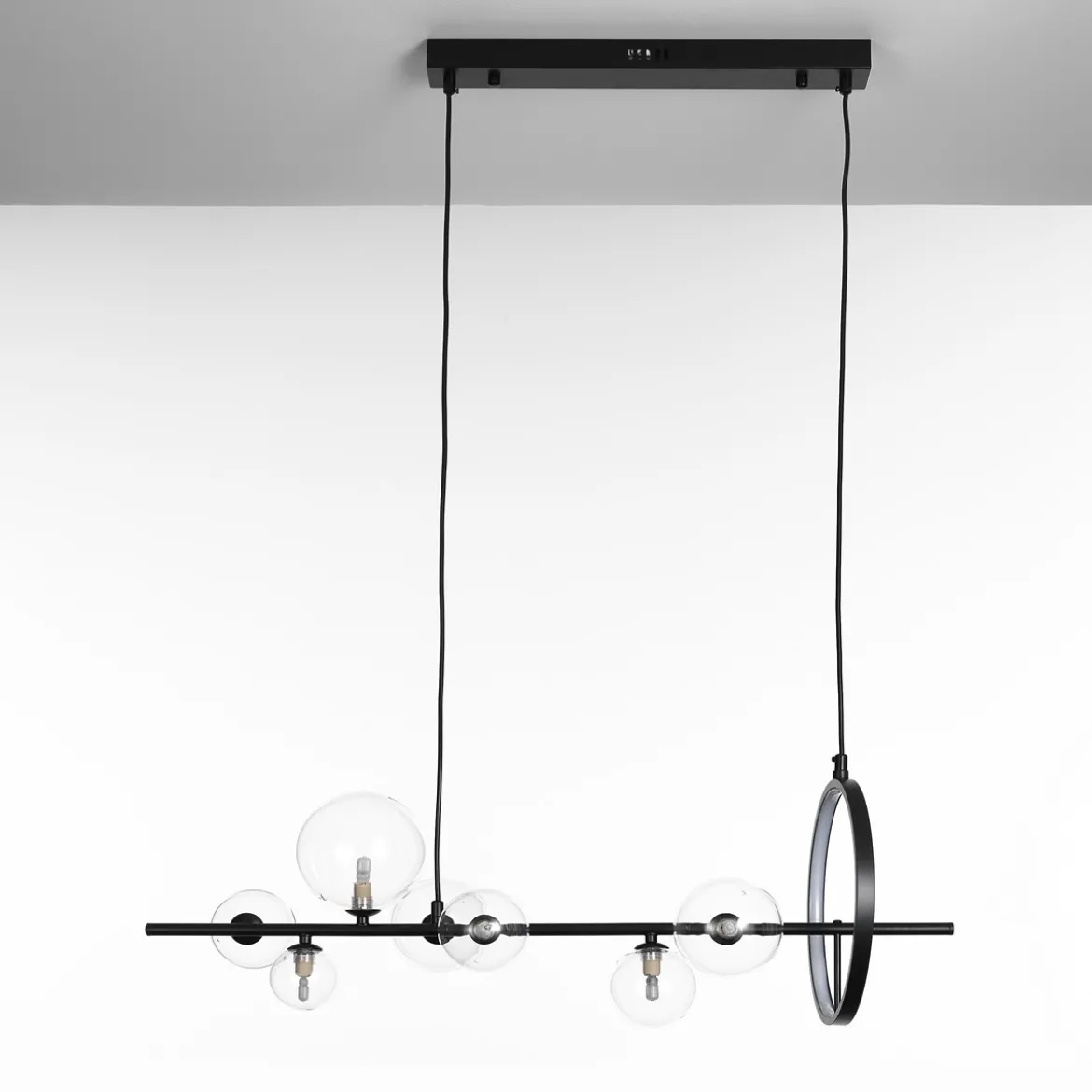 Kosmo lampadario led acciaio nero opaco 10w 3000k 90x30xh30 cm