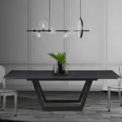 Kosmo lampadario led acciaio nero opaco 10w 3000k 90x30xh30 cm