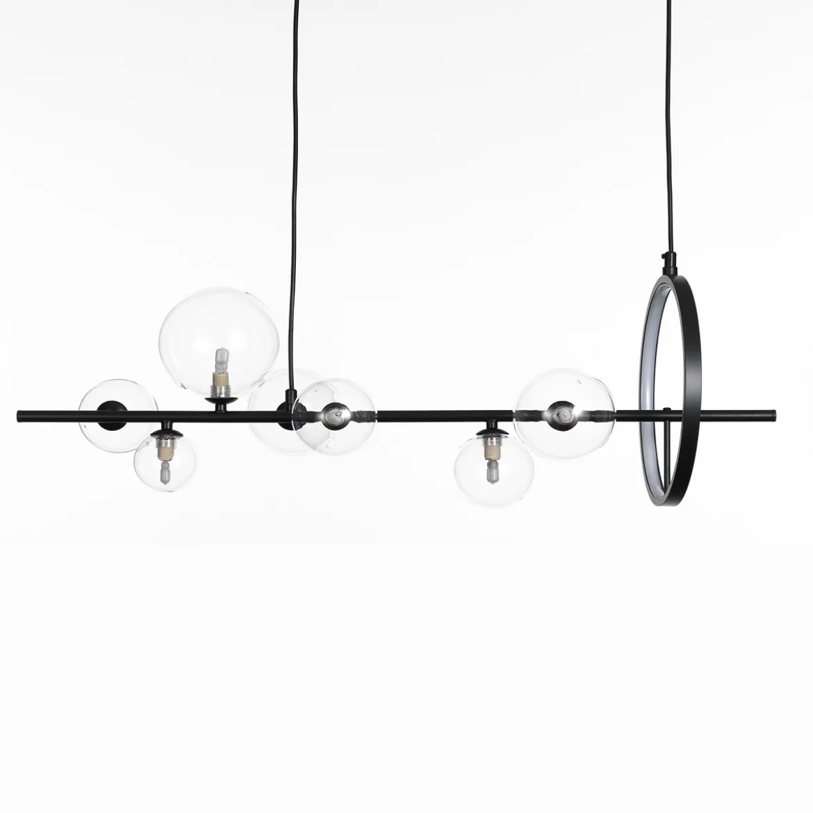 Kosmo lampadario led acciaio nero opaco 10w 3000k 90x30xh30 cm