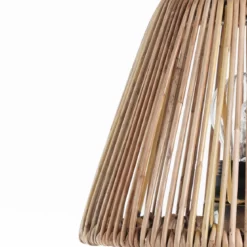 Kota lampada da tavolo in teak e rattan d22.5xh50 cm