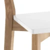Kyra wood sgabello in legno massello laccato bianco opaco e tinto rovere 47x50xh94 cm