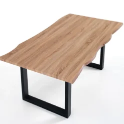 Lando Tavolo fisso in Legno finitura Rovere con gambe in Acciaio Nero Opaco, 160 x 90 x h75 cm