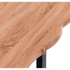 Lando Tavolo fisso in Legno finitura Rovere con gambe in Acciaio Nero Opaco, 160 x 90 x h75 cm