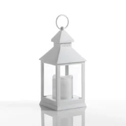 Lantern 24 lampada decorativa grande in plastica bianca 10.5x10.5 h24 cm