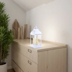 Lantern 54 lampada decorativa led in plastica bianca 23.5x23.5 h54 cm