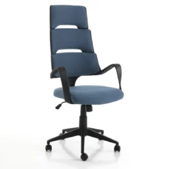 Laredo sedia da ufficio regolabile e girevole karo in tessuto blu laguna con ruote 61x65 h118/128 cm