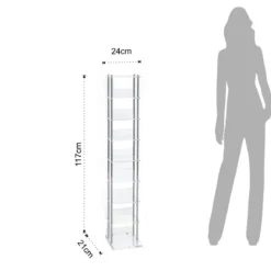 Latina porta cd a colonna in metacrilato trasparente h117 l24 p21 cm