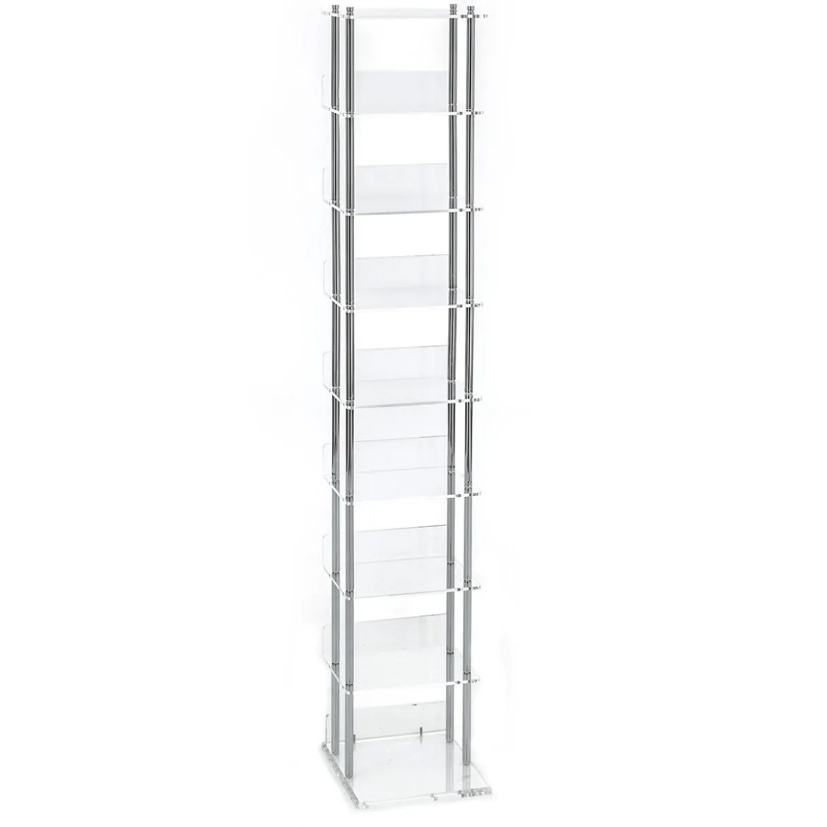 Latina porta cd a colonna in metacrilato trasparente h117 l24 p21 cm