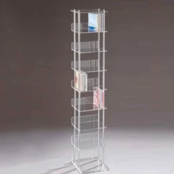 Latina porta cd a colonna in metacrilato trasparente h117 l24 p21 cm