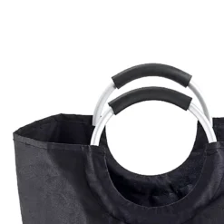 Laundry black sacca/p biancheria in tessuto sintetico nero con maniglie d38xh72 cm