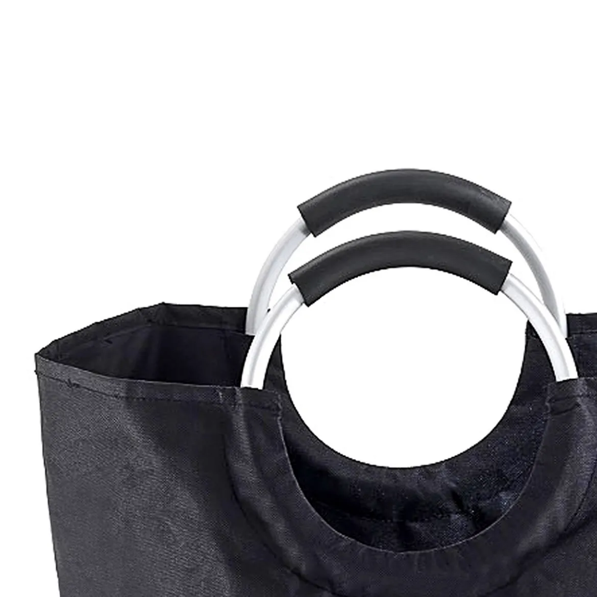 Laundry black sacca/p biancheria in tessuto sintetico nero con maniglie d38xh72 cm