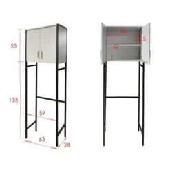 Laundry-b mobile sopra lavatrice 2 ante finitura bianco frassino 63x28xh190 cm