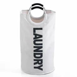 Laundry white sacca biancheria in tessuto sintetico bianco con maniglie d38xh72 cm
