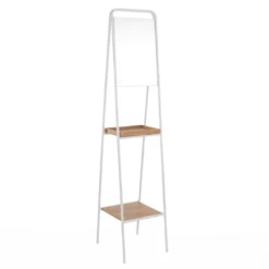 Lazza specchiera multifunzione in metallo bianca opaco 35x40 h165 cm