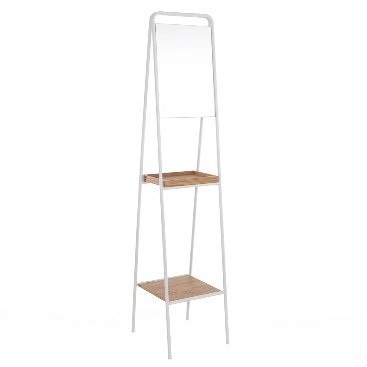 Lazza specchiera multifunzione in metallo bianca opaco 35x40 h165 cm