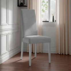 Lella Sedia in Tessuto Grigio, 46 x 45 x h100 cm - Made in Italy