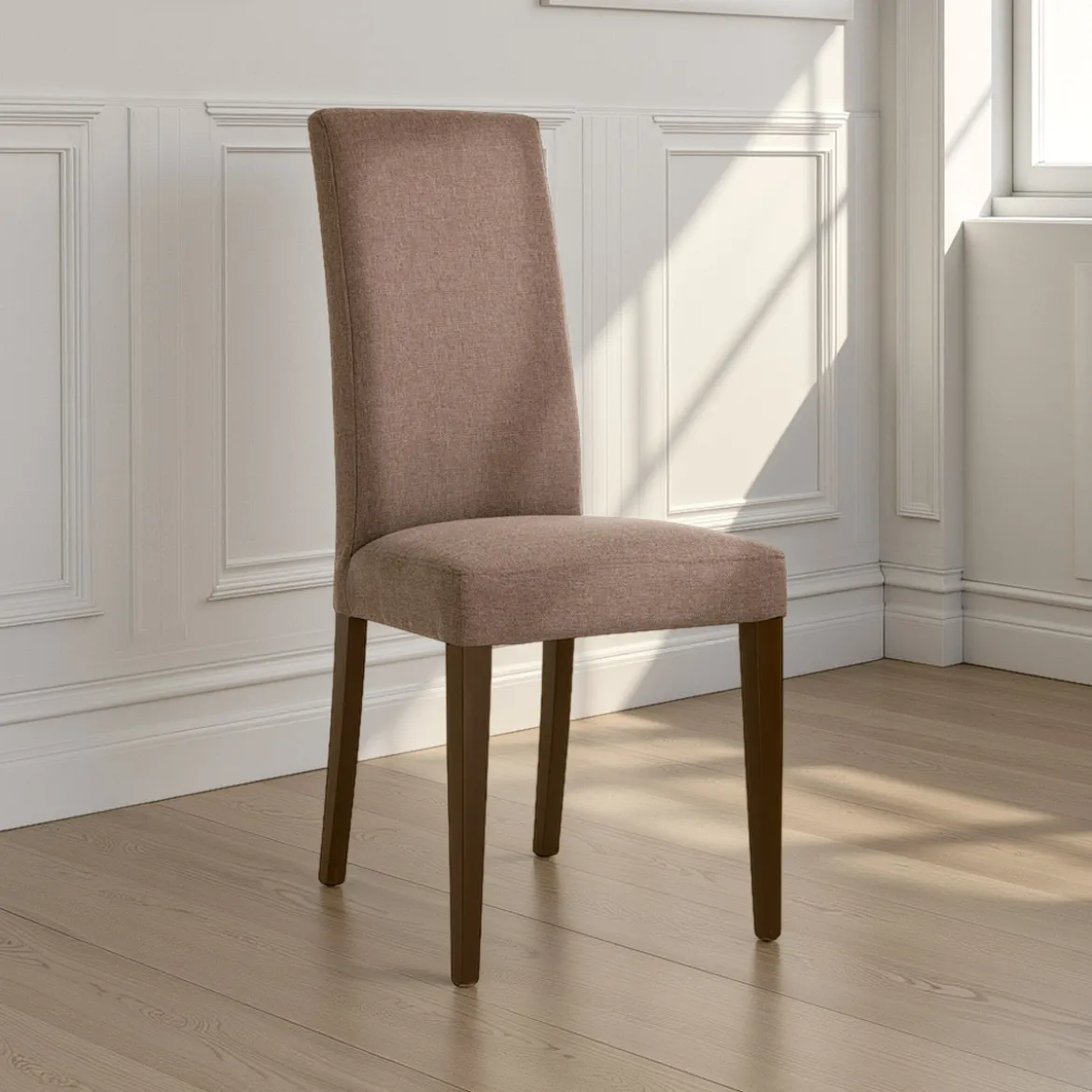 Lella Sedia Tessuto colore Caffelatte, 46 x 45 x h100 cm - Made in Italy