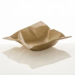 Ligio gold centrotavola / svuotatasche in ceramica colore oro finitura opaca 37x33x12 cm