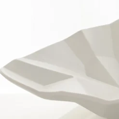 Ligio round big centrotavola / svuotatasche in ceramica colore bianco finitura opaca 45x45x13 cm