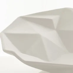 Ligio round centrotavola / svuotatasche in ceramica colore bianco finitura opaca 40x40x8 cm