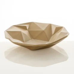 Ligio round gold centrotavola / svuotatasche in ceramica colore oro finitura opaca 40x40x8 cm
