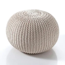 Like crem pouf 100% cotone panna 50x50xh32 cm