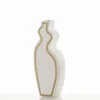Linea-b gold vaso in ceramica colore bianco opaco 15x10x41 cm