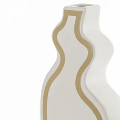 Linea-b gold vaso in ceramica colore bianco opaco 15x10x41 cm