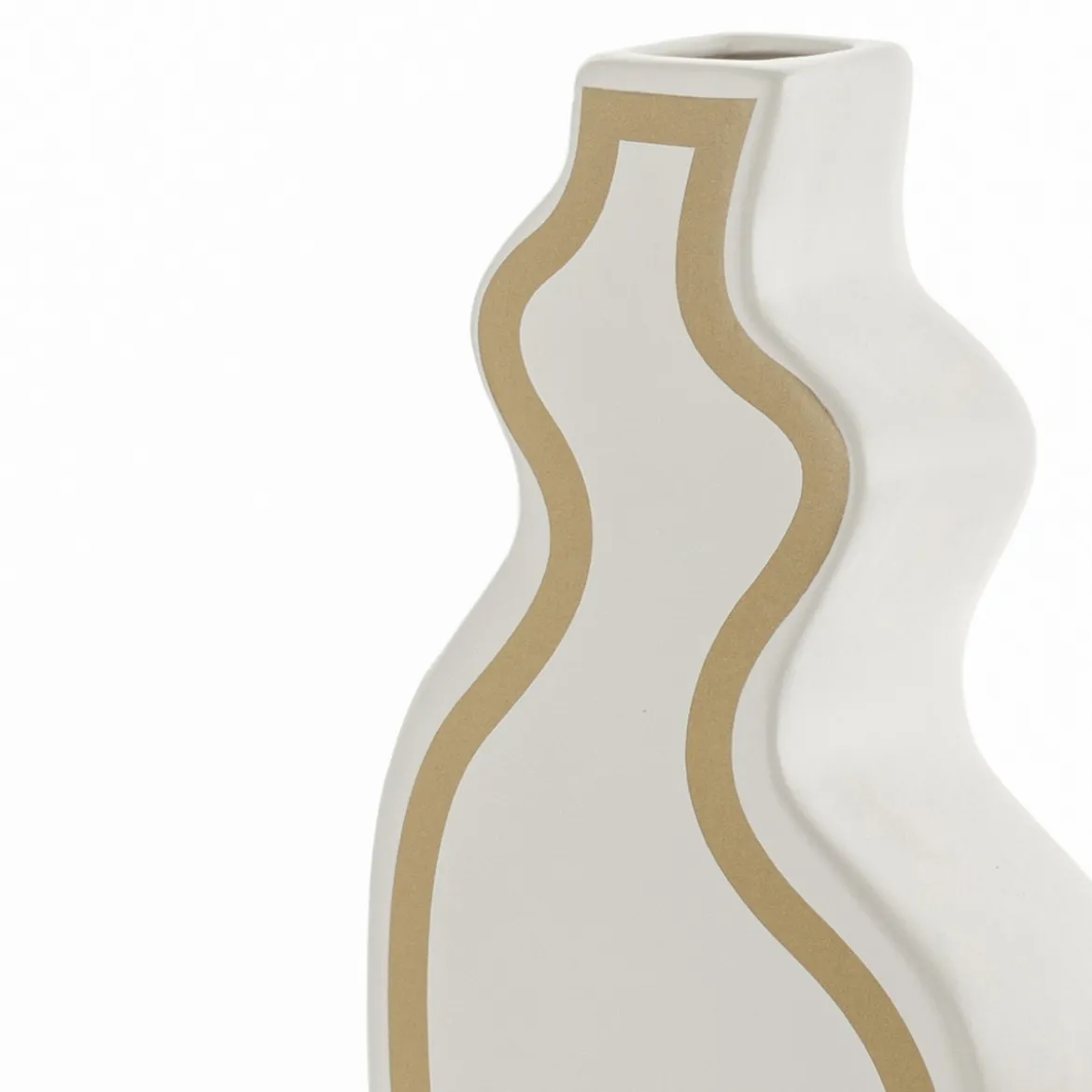Linea-b gold vaso in ceramica colore bianco opaco 15x10x41 cm