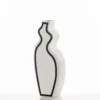 Linea-b vaso in ceramica colore bianco opaco 15x10x41 cm