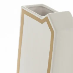 Linea-c gold vaso in ceramica colore bianco opaco 15x10x41 cm