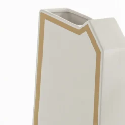 Linea-d gold vaso in ceramica colore bianco opaco 17x13x50 cm