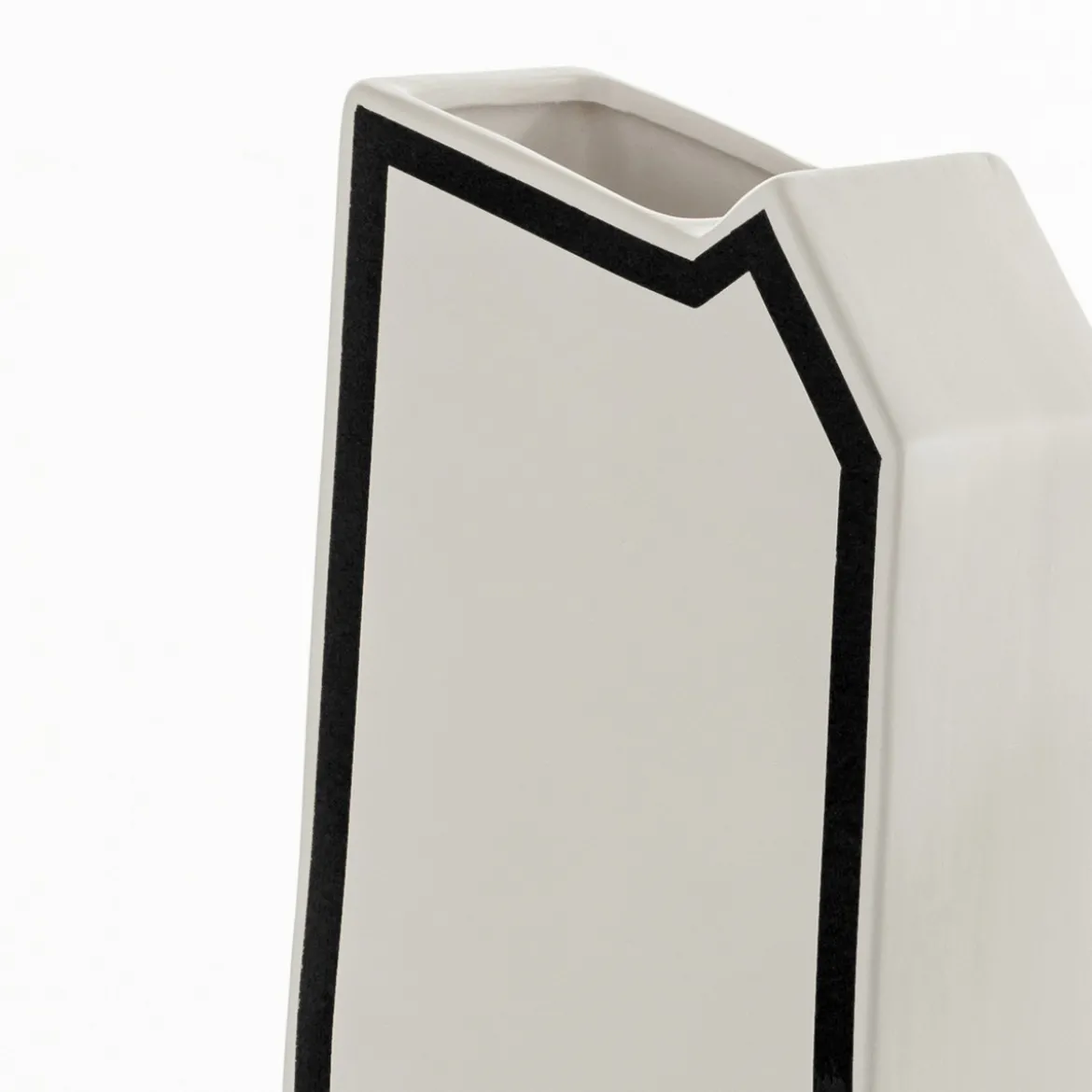 Linea-d vaso in ceramica colore bianco opaco 17x13x50 cm