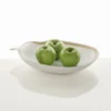 Linea gold centrotavola / svuotatasche in ceramica colore bianco opaco 31x35x65 cm