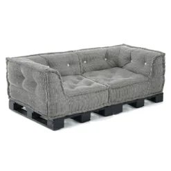 Lines base black divano 2 posti basamento legno nero rivestimento cotone dimensioni l160 p80 h35 cm