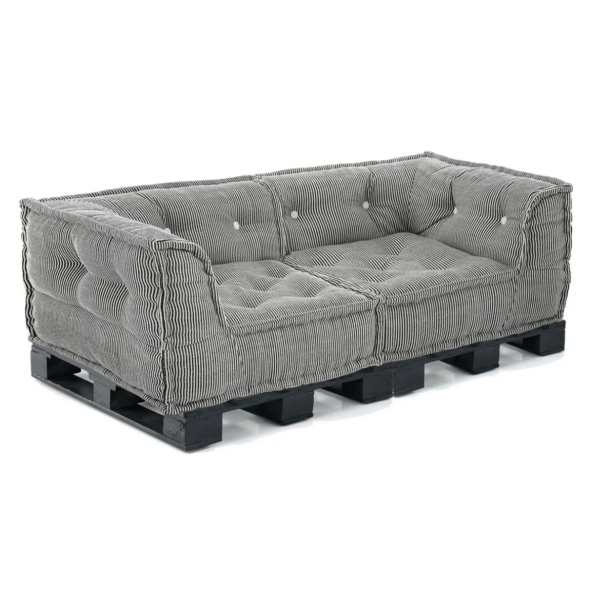 Lines base black divano 2 posti basamento legno nero rivestimento cotone dimensioni l160 p80 h35 cm