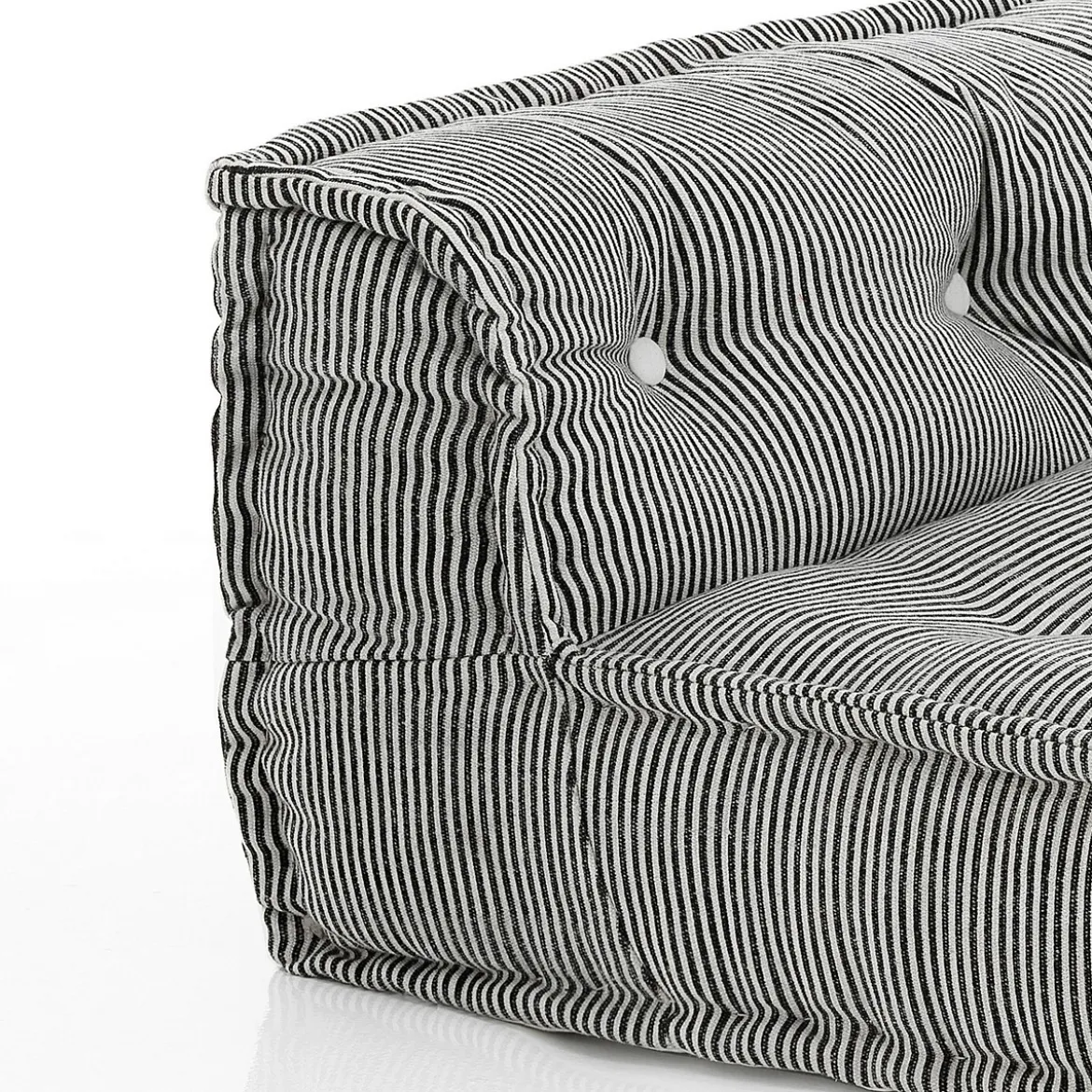 Lines base black divano 2 posti basamento legno nero rivestimento cotone dimensioni l160 p80 h35 cm