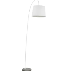 Little smarty white lampada da terra in metallo bianco opaco con paralume in tessuto bianco d29 h210 cm