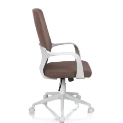 Lollo brown sedia da ufficio regolabile e girevole in polipropilene bianco opaco seduta in tessuto marrone 62.5x61 h101/111 cm