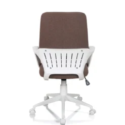 Lollo brown sedia da ufficio regolabile e girevole in polipropilene bianco opaco seduta in tessuto marrone 62.5x61 h101/111 cm