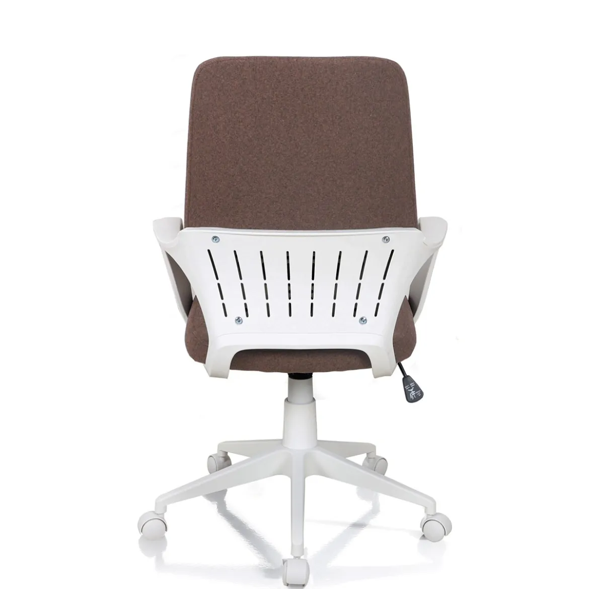 Lollo brown sedia da ufficio regolabile e girevole in polipropilene bianco opaco seduta in tessuto marrone 62.5x61 h101/111 cm