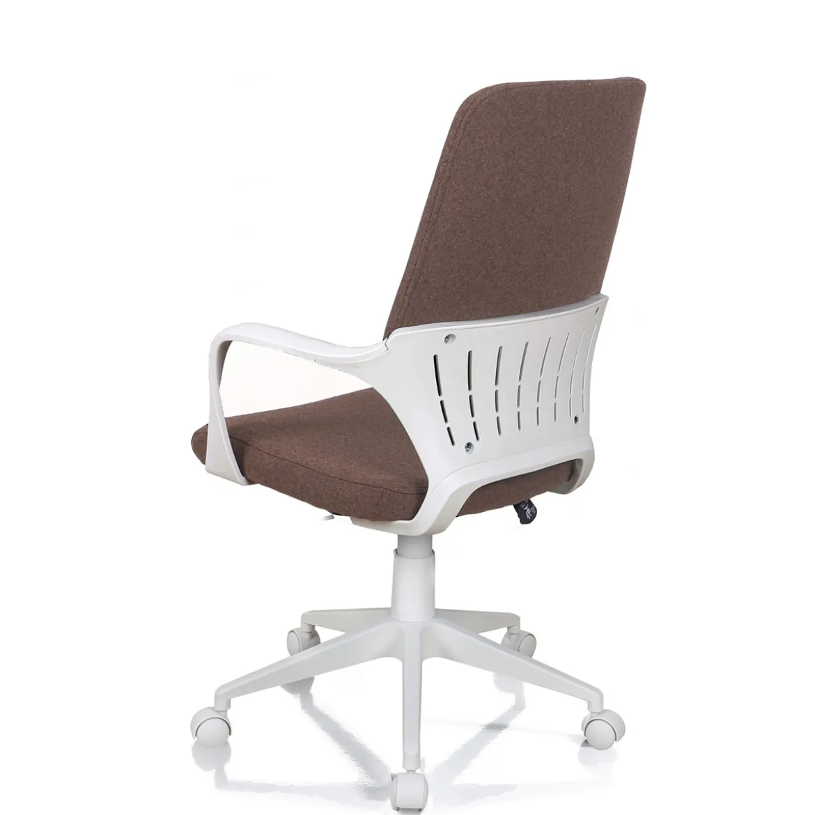 Lollo brown sedia da ufficio regolabile e girevole in polipropilene bianco opaco seduta in tessuto marrone 62.5x61 h101/111 cm