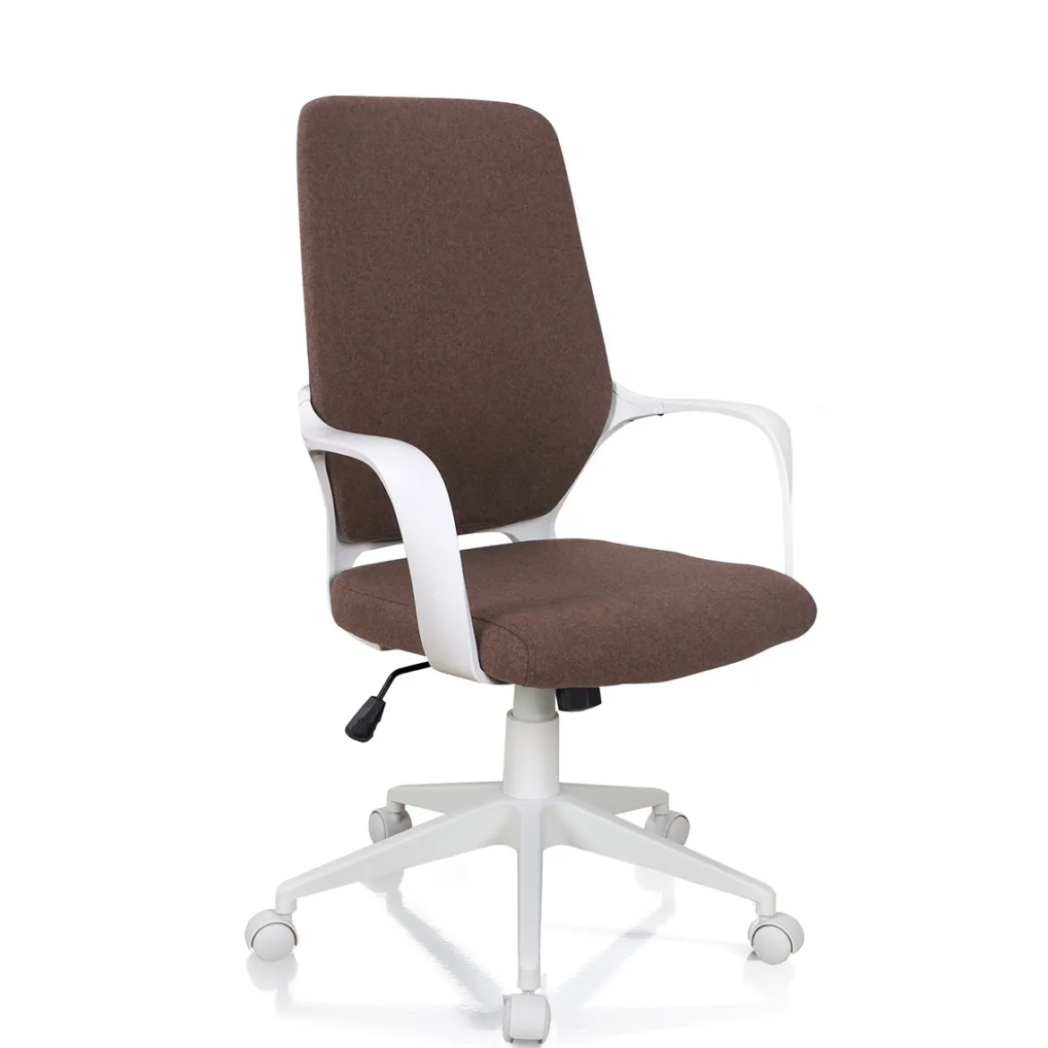 Lollo brown sedia da ufficio regolabile e girevole in polipropilene bianco opaco seduta in tessuto marrone 62.5x61 h101/111 cm