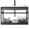 Loom-b grey/black 80 mobile bagno in acciaio nero opaco con lavello e cestone finitura larice grigio 80x46xh52 cm