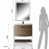 Loom-c wood mobile bagno in acciaio verniciato bianco opaco con lavello e cestone finitura rovere 75x46xh86 cm