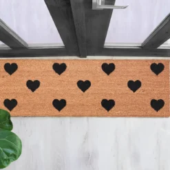 Love zerbino runner in fibre di cocco e pvc antiscivolo fantasia love cm 40x120x2