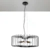 Ludo a lampadario in acciaio nero e oro opaco 3 lampade d60xh23 cm