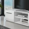 Luky-a mobile porta tv bianco opaco con 2 ante laccate bianco lucido 160x39.6xh40 cm