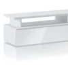 Luky-b mobile porta tv bianco opaco con anta a ribalta laccata bianco lucido 160x38xh41 cm
